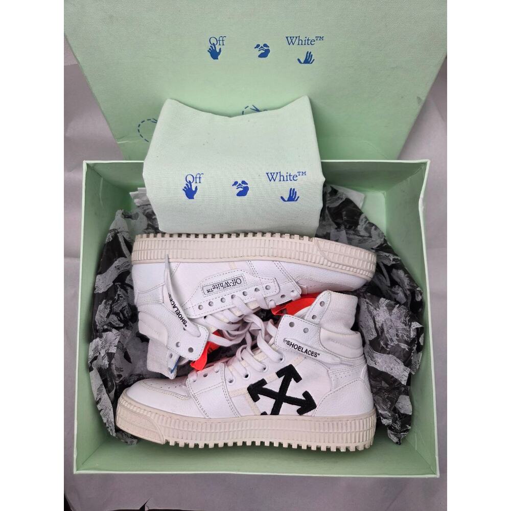 Off White 3.0 Off Court High Top Sneakers US 8 EU 38 White Black Box Dust Bag
